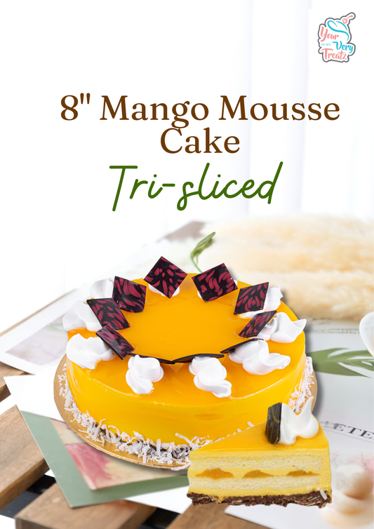 T. 8" Mango Mousse Cake (Tri-sliced)