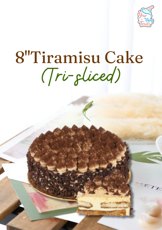 V. 8" Tiramisu Cake (Tri-sliced)